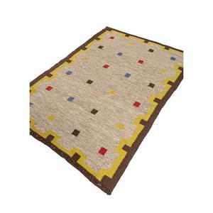 Nayaab Handmade Geometric Wool <b>Rugs</b> Grey & Black Flat Weaves for Home Hallway Room or <b>Bedside</b>-Paem-964 - Product Image 2