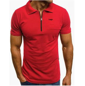 Men's Fashion Personality Casual Slim Short Sleeve Pockets 100 % Polyester <b>Polo</b> Shirt for Men - Product Image 1