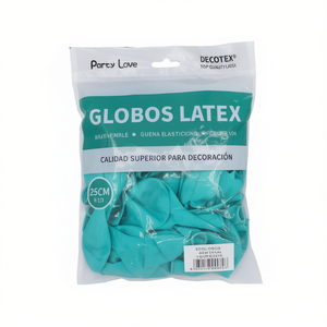 Globos de Látex Party Love de 25 cm, Color Azul Tiffany R10, para Decoración - Product Image 2