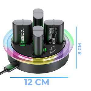 Stazione di ricarica Xbox con 4 batterie da 2800mAh e caricabatterie a 4 slot - Product Image 4