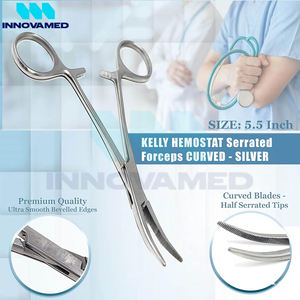 Las abrazaderas curvas 5,5 con mordazas semidentadas hacen su propio producto popular con soporte en línea Instrumentos quirúrgicos de bloqueo recto - Product Image 3