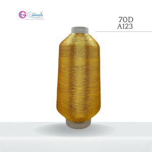 Premium 70D A123 High Tenacity MS Type <b>Sparkle</b> Shiny Metallic <b>Yarn</b> for Sewing Crafting High Visibility Luster Durability Per Kg - Product Image 1