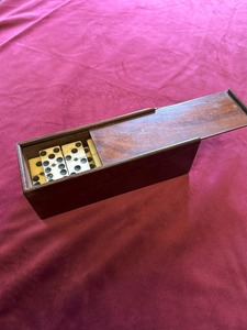 Antique 19th Century <b>Domino</b> Set, Bone & Ebonised Wood Complete Set by crescent crafts - Product Image 5