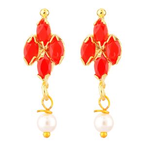 Indian Jewelry Cubic Zirconia CZ Faux Pearl <b>Drop</b> Stud <b>Earring</b> for Women Girls - Product Image 4