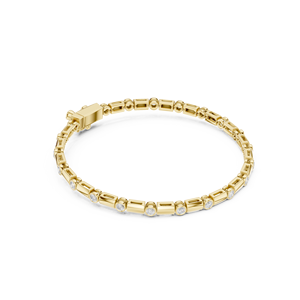 Pulsera de Lujo Unisex Chapada en Oro Amarillo con Diamantes Cultivados en Laboratorio, Corte Brillante Excelente, Venta al por Mayor 10K, Exportación a Granel - Product Image 4