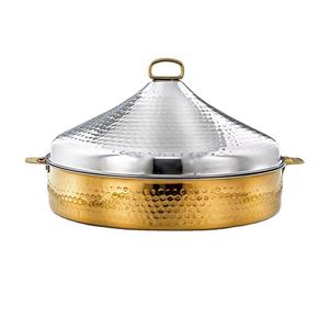 Casserole en métal de luxe avec casserole en or gravée Vaisselle pour la maison Taille personnalisée Réchauffeur d'aliments tendance Casserole 2025 - Product Image 2