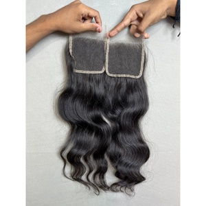 Cierre de Cabello Virgen Indio con Encaje HD, Estilo Ondulado Natural 4x4, Onda Profunda Suelta, Cabello Indio Virgen, Postizo de Cabello Vietnamita - Product Image 1