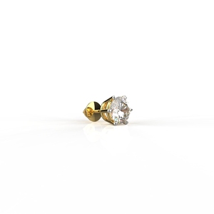 Avarta Jewellery 92.5 Sterling <b>Silver</b> 1.25 Carat Unisex Moissanite Solitaire <b>Studs</b> Earring- Single Pcs - Product Image 1