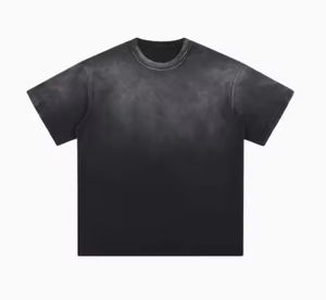 T-shirt court à impression personnalisée de haute qualité, 100% coton, ample, à épaules tombantes, lourd - Product Image 3