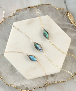 925 Sterling Silver Bohemian Kite Gemstone Necklace Handmade <b>Pendant</b> <b>Labradorite</b> Diamond Gold Plated Women-for Weddings Gifts - Product Image 6