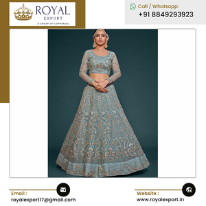 Vente en gros Design élégant 2023 Offre Spéciale spécial fête porter Zari broderie Net Lehenga Choli à bon prix - Product Image 4