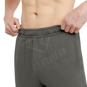 Pantalones cortos informales para entrenamiento de gimnasia para hombre al por mayor, 100% de algodón, sólidos, con estampado de logotipo personalizado, ropa de calle para correr, ropa deportiva - Product Image 4