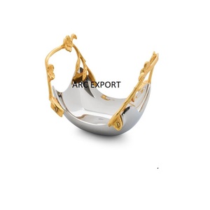 Cuenco DE SERVICIO DE Metal brillante dorado de lujo Diseño maravilloso Centro de mesa de decoración desechable para fiesta Precio competitivo - Product Image 2