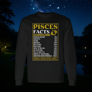 T-shirt à manches longues amusant avec les faits du zodiaque Pêcheurs, vêtements promotionnels Zodiak - Product Image 3