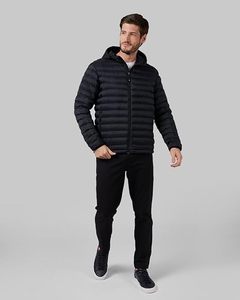 Veste d'hiver à bulles d'air pour hommes avec logo personnalisé Veste utilitaire d'extérieur en nylon épais et chaud à capuche détachable - Product Image 4