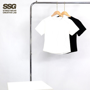 T-shirt corta estiva da donna slim fit, tinta unita, girocollo, manica corta, <span class=keywords><strong>top</strong></span> alla moda con dettaglio a spina di pesce - Product Image 3