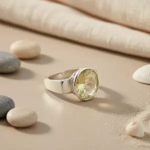 Anillo de Plata con Citrino para Mujer, Joyería de Diseño, Gemas Finas, Mancuernillas y Pisacorbatas - Product Image 1