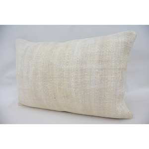 Oreiller patchwork Kantha en laine beige 16x24 pouces Vintage brodé Floral tissé Boho Plaid Design carré pour canapé à usage domestique - Product Image 3