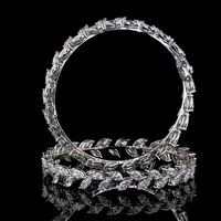 Bracelets en or blanc 14 carats avec diamants marquise cultivés en laboratoire Dhanlaxmi Export, 35 carats au total, 40 grammes, couleur E, bijoux de luxe pour mariée saoudienne