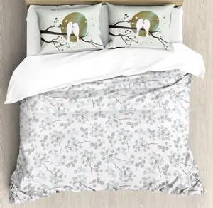 定制设计爱鸟枕套床上被套100% 印度直接制造商提供的有机棉证书