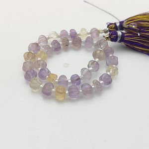 Ametrin Faceted Natural Gemstone Pumpkin Beaded Strands 5-7mm - Product Image 1