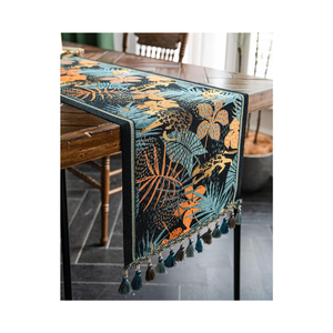 Idéal pour les stylistes d'événements 100% coton bleu glace couleur brodé chemin de table tribal 200 GSM 96 pouces Inde décor GOTS DHL privé - Product Image 4