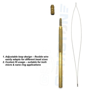 Professional Gold Hair Extension Pulling Loop Tool for Micro Rings & Nano <b>Beads</b> - Wire Loop for Hair Extensions Installation - Product Image 4