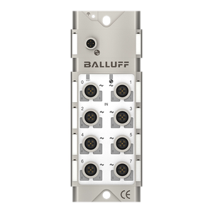 Hub d'entrée analogique IO-Link Balluff BNI00AJ, 8 canaux, résolution 16 bits, IP67, en zinc moulé sous pression, sans alimentation électrique séparée - Product Image 1
