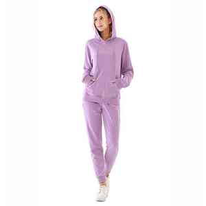 Conjunto Deportivo de Invierno para Mujer, Talla Grande, de Algodón Suave, con Sudadera con Cremallera y Pantalones, 2 Piezas - Product Image 4