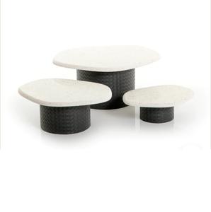 Soporte para servir pastel de frutas de calidad superior con tapa de mármol, juego de tres, para eventos y celebraciones de cumpleaños al precio más bajo. - Product Image 1