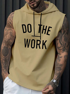 <b>Men's</b> <b>Sleeveless</b> <b>Hoodie</b> 100% Cotton Summer Customized Breathable High Quality Hoodies with Customized Color & Logo - Product Image 6