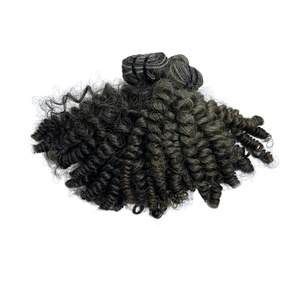 Pelo gris rizado al vapor 100% cabello humano vietnamita crudo paquetes de muy alta calidad precio al por mayor - Product Image 3