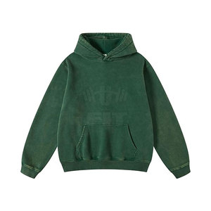 Nouveauté 2024 – Sweats à capuche en molleton délavé et vieilli avec logo personnalisé pour homme, motif uni, coupe-vent, idéal pour l'hiver - Product Image 1