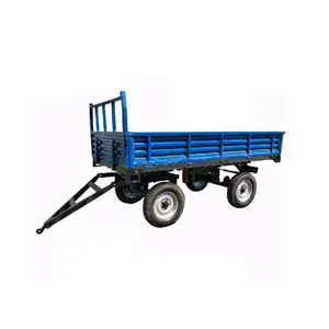 Remolque de 4 y 2 ruedas de 8 toneladas, para granja, usado, conectado con Tractor/descarga hidráulica, gran oferta