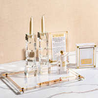 Ensemble de Havdalah acrylique Lucite idéal cadeau pour Judaica boîte d'allumettes de Shabbat en acrylique Lucite avec besamim