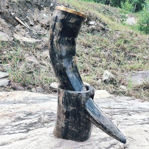 Nouvelle Arrivée - Chope à Boire Médiévale Viking Écologique Faite à la Main avec Poignée, Style Animalier en Corne de Buffle Polie pour Bière et Hydromel - Product Image 2