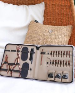 Kit d'outils pour extensions de cheveux, pinces métalliques, outil de démontage de perles, crochets de fixation, ensemble d'installation pour extensions de cheveux, titane rose gold - Product Image 2