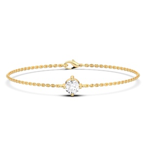0.50 carats F-G/VS Lab Grown forme ronde diamant Solitaire chaîne Bracelet 7 pouces PT950 luxe unisexe - Product Image 3