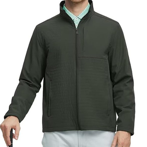 Veste softshell à manches longues pour hommes de haute qualité, tenue décontractée avec logo personnalisé et col montant, prix de gros d'usine - Product Image 1