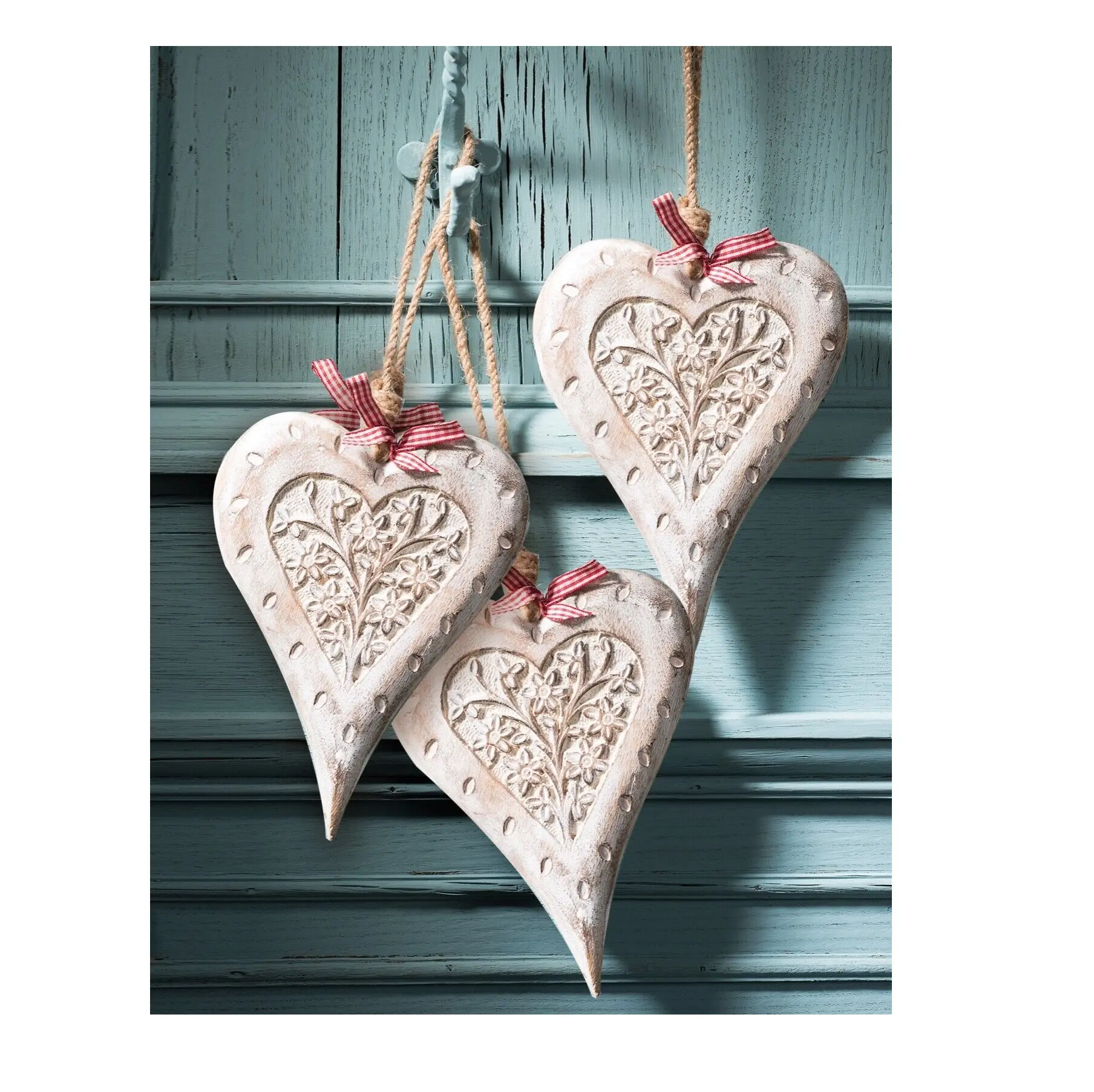 Personalized Wooden Gift Family Names Christmas Hanging Hearts Used By Home Decoration Customized Design Available