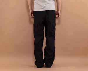 กางเกงสเวตเตอร์แฟชั่นผู้ชาย, กางเกงโอเวอร์ไซส์ผ้าคอตตอนฟอกขาบาน - Product Image 2