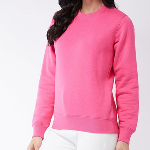 Polaire surdimensionné sweats à col rond femmes sweats bouffants imprimé uni col rond en coton gaufré sweat décontracté femmes - Product Image 4