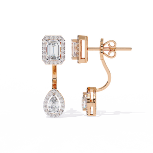 Boucles d'oreilles en or 18 carats brillantes avec diamant de laboratoire, boucles d'oreilles de qualité supérieure - Product Image 1