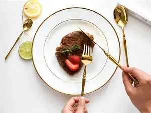 Juego de cucharas de plata y oro hechas a mano de lujo, cubiertos de diseño elegante para comedor con estilo, Decoración de mesa moderna para el hogar - Product Image 5