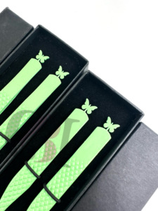 Vente en gros meilleure lance à 90 degrés revêtement en poudre mate menthe face arrière conception de papillon pince à épiler Extension de cils Instrument de beauté - Product Image 3