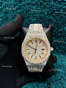 Reloj de lujo de calidad premium Último diseñador Moissanite Diamond para hombres Mujeres Banda de acero inoxidable Nuevo reloj helado - Product Image 2