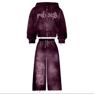 Nouvelle mode survêtement pour dames dernière nouvelle conception plaine Jogging ensembles deux pièces velours velours survêtements pour femmes 2025 - Product Image 6