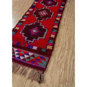 Nuray Large Area Hand Knotted Wool Rugs <b>Red</b> Orange Geometric Abstract Rectangle for Home-for Entryway Hallway 9x12 Rectangle - Product Image 2