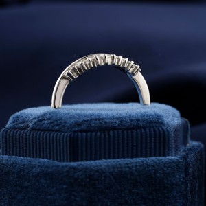 À la mode 14k or diplôme diamant nidification 1.20ct baguette coupe laboratoire cultivé diamant mariée mariage fiançailles diadème bague en diamant - Product Image 4