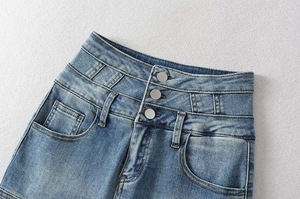 กระโปรงผ้ายีนส์ Y2K สีทึบสไตล์วินเทจสำหรับสตรีทแวร์น่ารักสำหรับฤดูร้อนแต่งโลโก้ตรงเอวสำหรับฤดูใบไม้ผลิและใบไม้ร่วง - Product Image 6